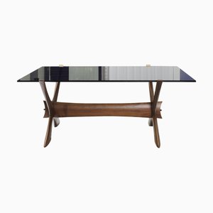 Mid-Century Modern Teak and Glass Coffee Table attributed to Fredrik Schriever-Abeln for Örebro Glass