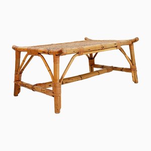 Rectangular Bamboo and Rattan Coffee Table, 1960s