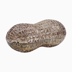 Vintage Silver-Plated Peanut Tin by F. B. Rogers, 1960s