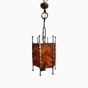 Mid-Century Modern Brutalist Glass Pendant from Poliarte, 1970s