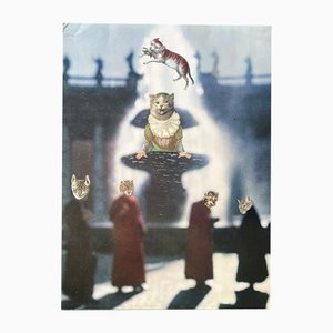 Jacques Prevert, Der Katzenbrunnen, Original Collage