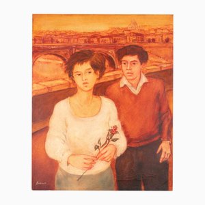 Mimmo Andriuoli, Meeting, 1990s, Oil on Canvas