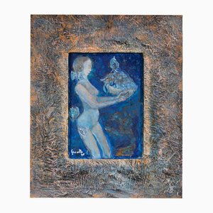 Luigi Granetto, For a Crumbled Table, Oil on Paper, 1998, Framed