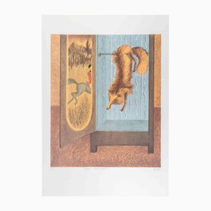 Enrico Benaglia, The Fox, Lithograph, 1980s