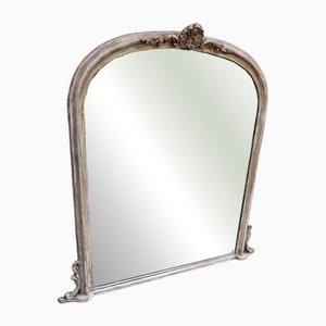 Espejo inglés grande de manto arqueado, siglo XX