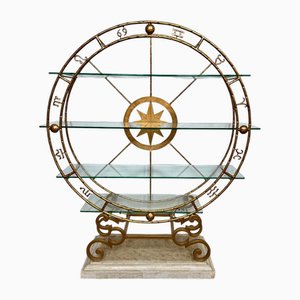 Marco Polo Shelf in Gilt Wrought Iron from Maison Fournier
