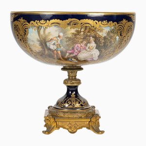 Große Napoleon III Porzellantasse und Tafelaufsatz von Sèvres, 19. Jahrhundert