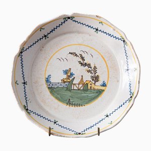 Faience Bridge Plate from Nevers, 18th Century