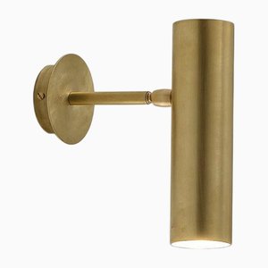 TF400 Wall Lamp in Satin Brass with Orientable Tubular Diffuser by Daluce