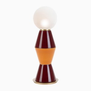 Mittelgroße Tischlampe aus Palmenholz von Marioni