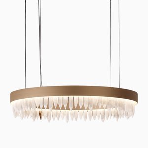 Lampada a sospensione Uranus 1 D80 rotonda in alabastro di Alabastro Italiano