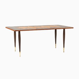 Mid-Century Coffee Table with Inlays from Bröderna Miller