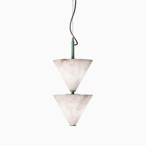 Lampada a sospensione Velos verde di Alabastro Italiano