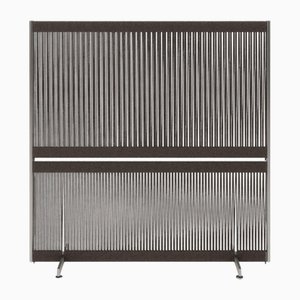 Wide Dark Grey Anto Room Divider in Steel and Wool by Thorup Copenhagen