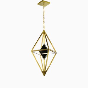 Rhomboid Brass Vivien Suspension Lamp by Marioni