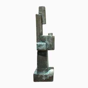 Oxidized Bronze Green Blue Metallized Mini Totem by Frederic Texier