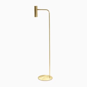 TF300 Floor Lamp in Satin Brass with Adjustable Tubular Diffuser by Daluce