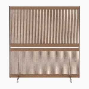 Wide Brown Anto Room Divider in Steel and Wool by Thorup Copenhagen