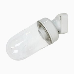 Vintage White Porcelain Wall Light, 1960s
