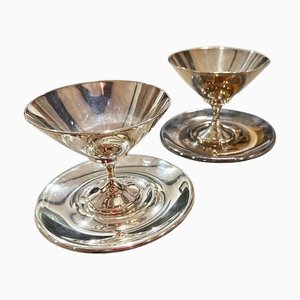 Modern Minimalist Silver Plated Cups from Lino Sabattini, 1980s, Set of 2