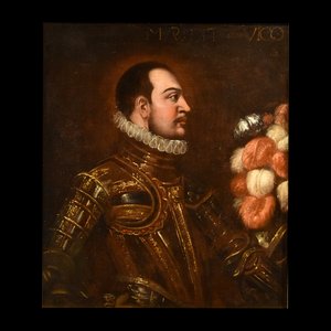 Artiste de l'École Vénitienne, Portrait d'un Chevalier, 1620, Huile sur Toile