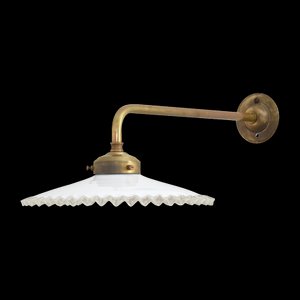 French Milk Glass Frill Wall Light, 1930s