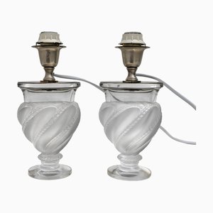 Lampade Ermenonville vintage in cristallo di Lalique, anni '60, set di 2