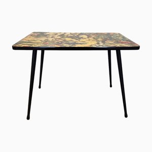 Tavolino in formica con fiori, anni '50-'60