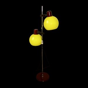 Floor Lamp in Glass, Metal and Plastic, Hungary, 1970s