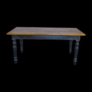 Table de Ferme Vintage en Pin avec Pieds à Tour, Hongrie, 1890s