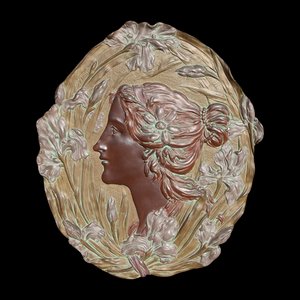 Jugendstil Basrelief von Ernst Wahliss, Wien, Österreich, 1890er