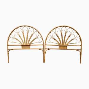 Vintage Italian Rattan Headboards, 1960s, Set of 2