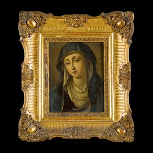 Dipinto religioso, Italia, XVII secolo, attribuito a Giovanni Battista Salvi, con cornice