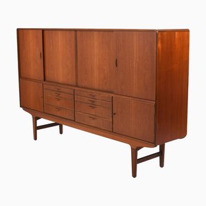 Dänisches Highboard mit Messinggriff, 1950er