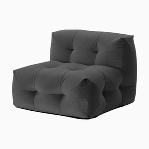 Not-a-Sofa Lounge Chair in Dark Grey Velour from EMKO