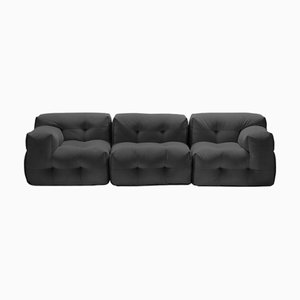 Not-a-Sofa Drei-Sitzer Sofa in Dunkelgrauem Velours von EMKO