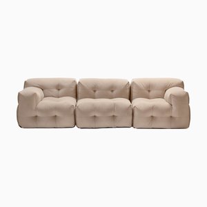 Not-a-Sofa Three-Seater Sofa in Beige Velour from EMKO