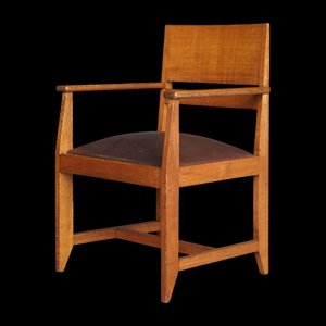 Poltrona Hague School in quercia di Henk Wouda per H. Pander & Zn., anni '30