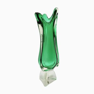 Emerald Murano Glass Vase attributed to Fratelli Tosi, 1960s