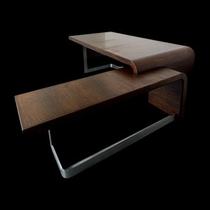 Scrivania esecutiva Mid-Century modernista di Posborg & Meyhoff per Sibast, Danimarca, anni '70, set di 2