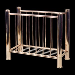 Art Deco Style Brass Magazine Rack and Organizer, 1970s