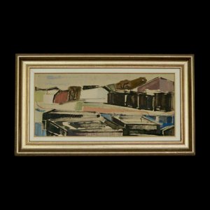 Alf Lindbom, Landscape, 1950s, Oil on Panel, Framed