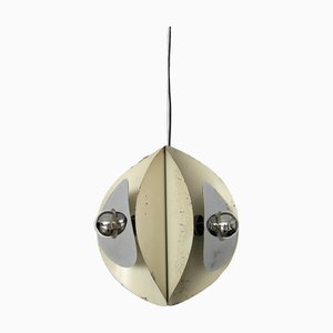 Italian Space Age Chrome and Enamel Pendant attributed to Goffredo Reggiani, 1970s