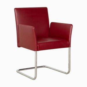 Sedie cantilever Jason in pelle rossa di Walter Knoll / Wilhelm Knoll, set di 8