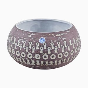 Ceramic Bowl with Abstract Pattern by Mari Simmulson for Upsala Ekeby, 1960s