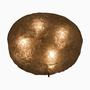 Round Ice Glass Flush Mount from Hillebrand, Germany, 1960s