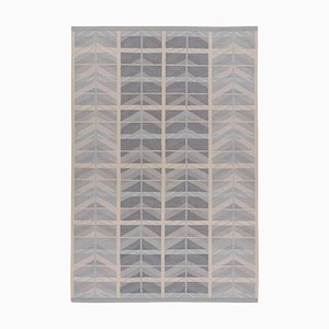 Scandinavian Style Rug in Blue with Chevron Geometric Patterns by Rug&Kilim