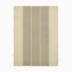 Kilim in Beige and Gray Textural Stripes by Rug&Kilim