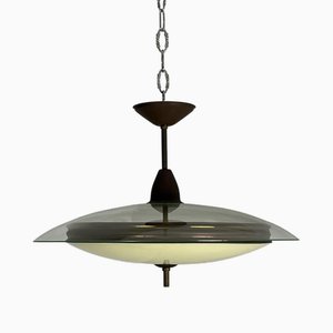 Suspension Vintage en Verre de Murano dans le style de Fontana Arte, 1950s