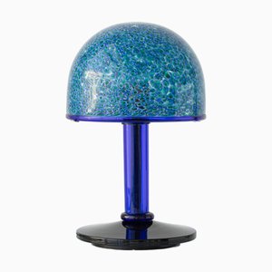 Lámpara de mesa Murrine de cristal de Murano azul de Gae Aulenti para Vistosi, años 70